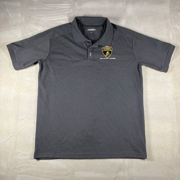 Lamborghini Squadra Corse Polo Shirt Gray Mens 2XL Automotive Racing Logo